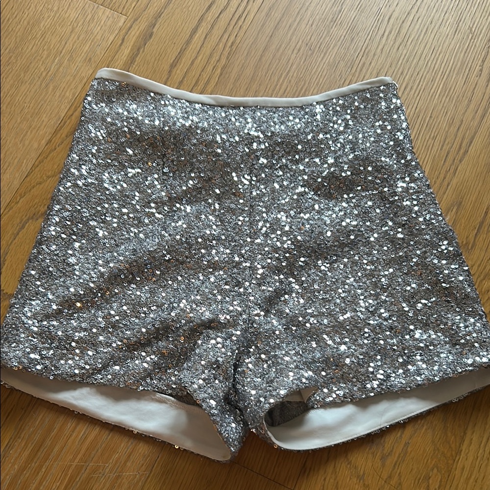 Silver Sequin Women's Shorts